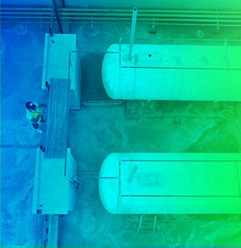 Canalização de gás com tanque